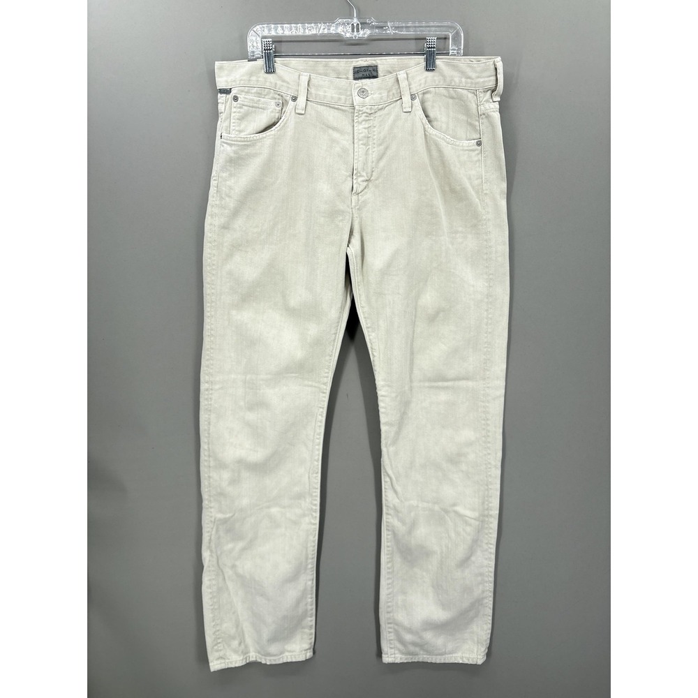 Citizens Of Humanity Jeans Mens 36x33 Sid Straight Beige‎ Light Wash Denim